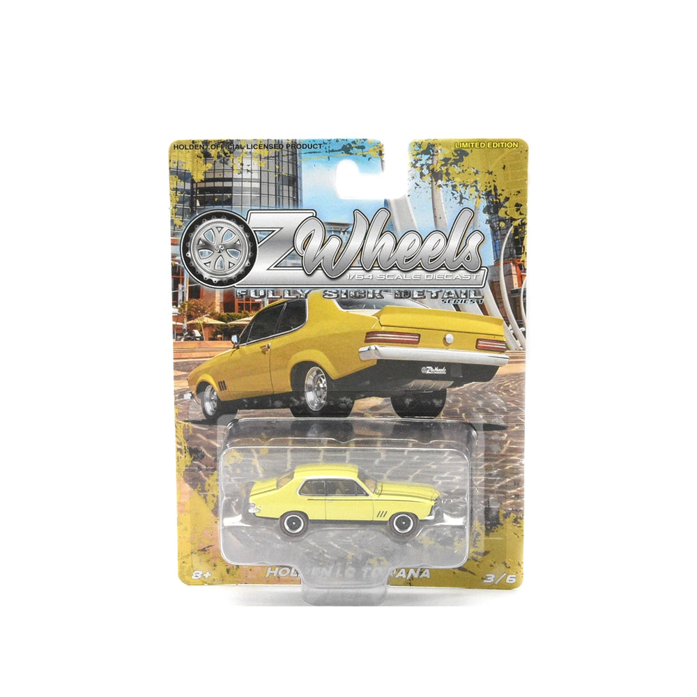 OZ Wheels 1:64 Scale Fully Sick Detail Holden LC Torana Yellow Car Model