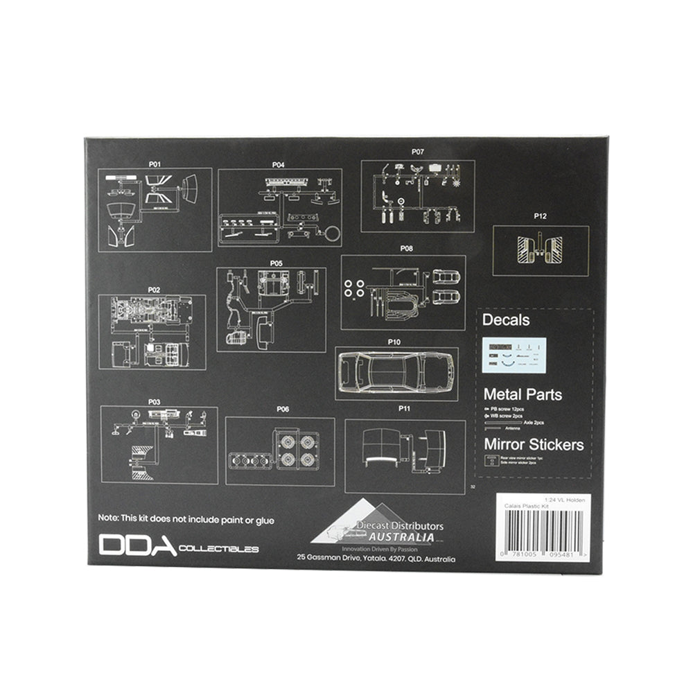 DDA 1:24 Scale Holden VL Calais Plastic Car Model Assembly Toy Kit