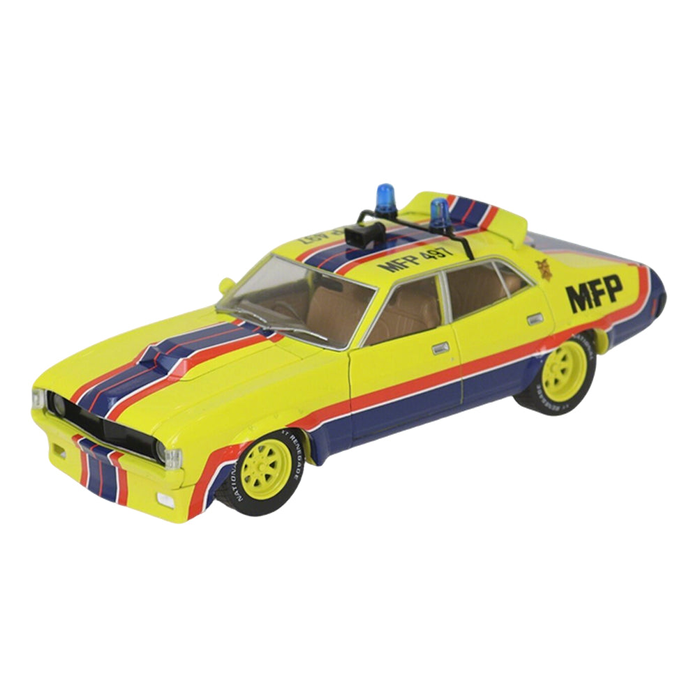 DDA 1:24 Sfragismeno Ford Falcon XA MFP Interceptor Yellow Diecast Model Car Toy