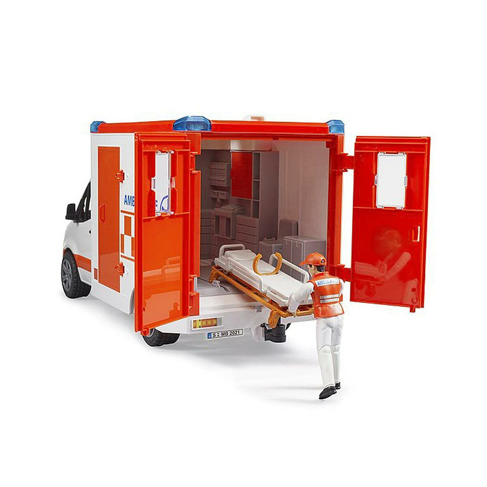 Bruder 1:16 Scale Mercedes G3 Sprinter Ambulance With Driver & Light Sound Toy Model