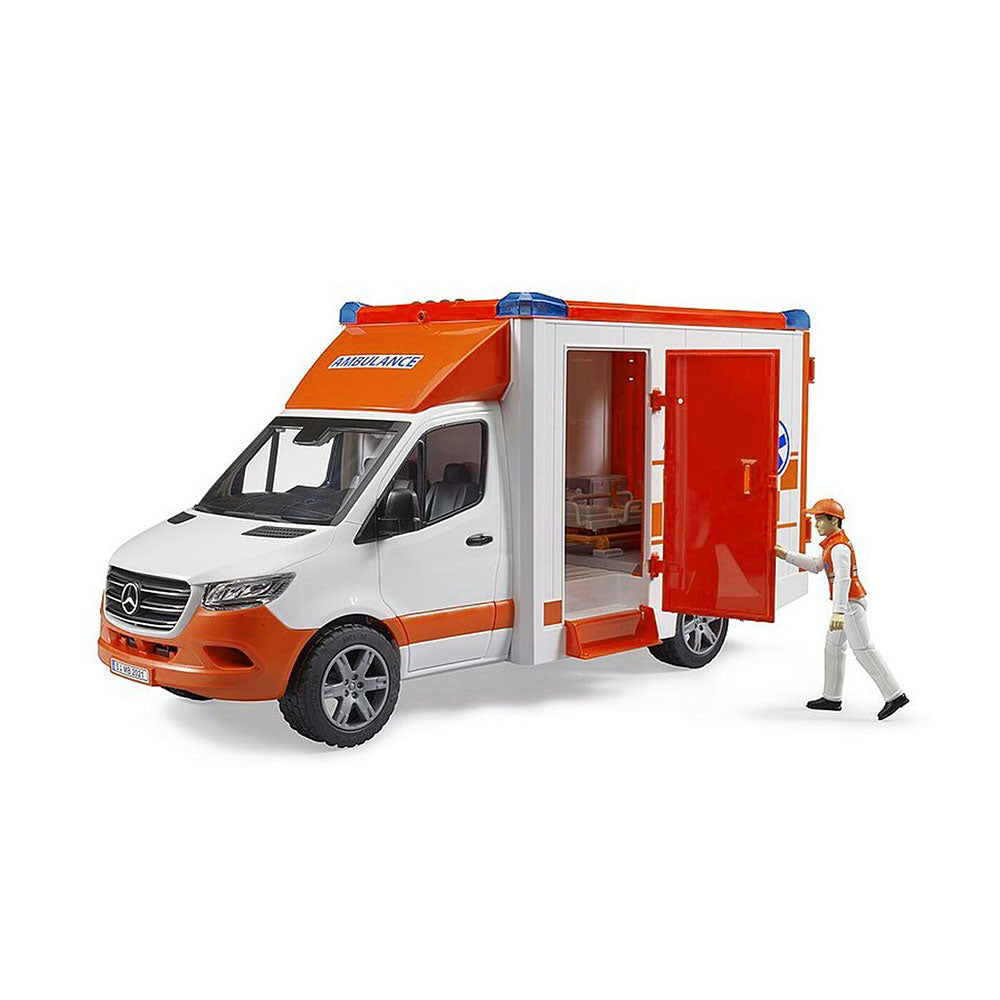 Bruder 1:16 Scale Mercedes G3 Sprinter Ambulance With Driver & Light Sound Toy Model