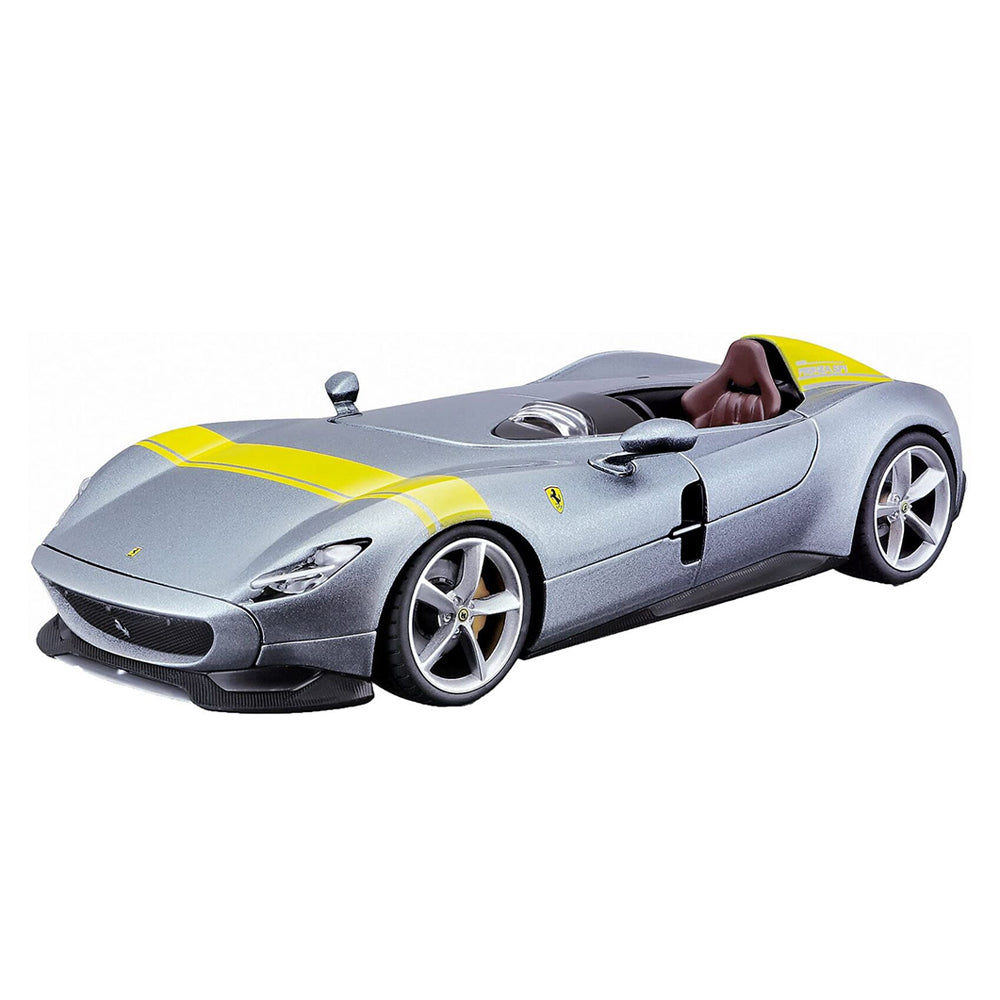 Bburago 1:24 Scale Ferrari Race & Play Monza SP-1 Silver Diecast Car Model