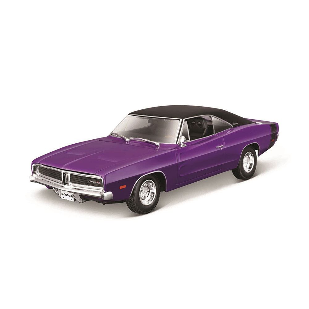 Maisto 1:18 Scale 1969 Dodge Charger R/T Purple With Black Roof Diecast Model
