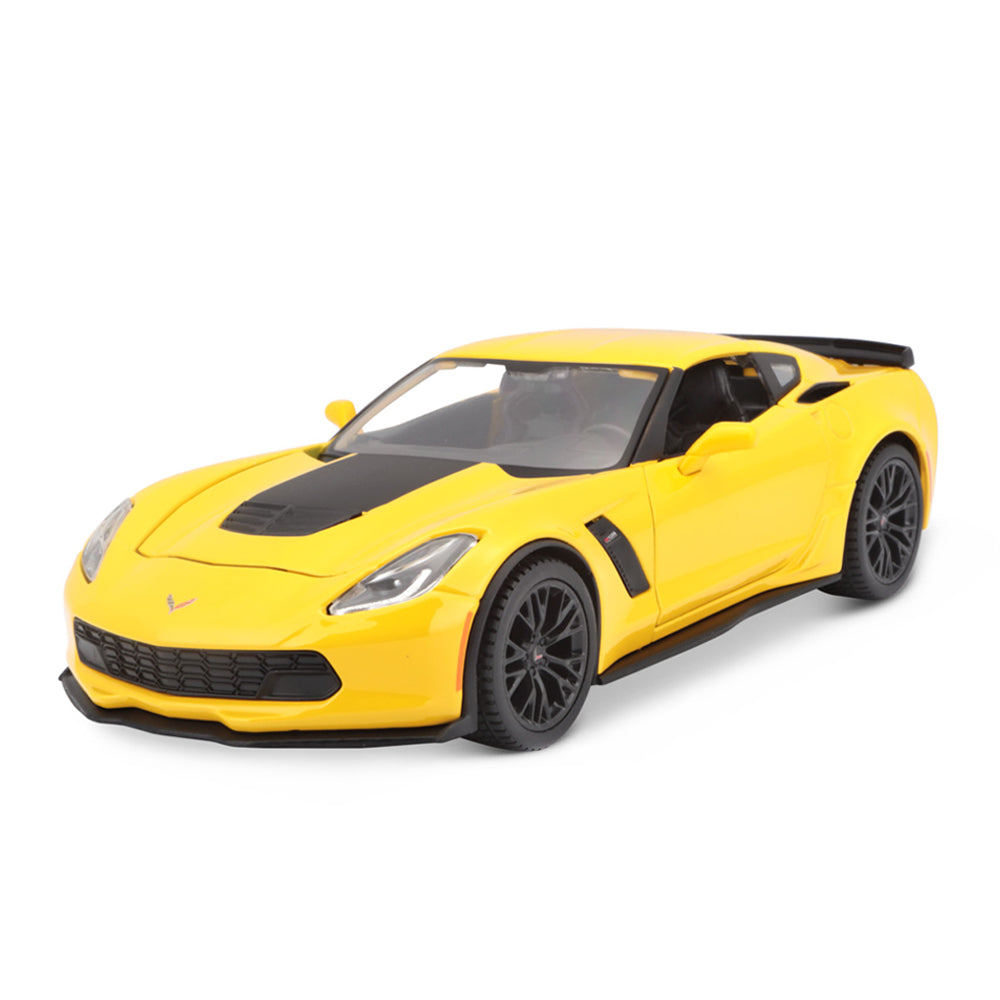 Maisto 1:24 Scale Chevrolet Corvette Z06 Coupe 2015 Yellow Diecast Model Car