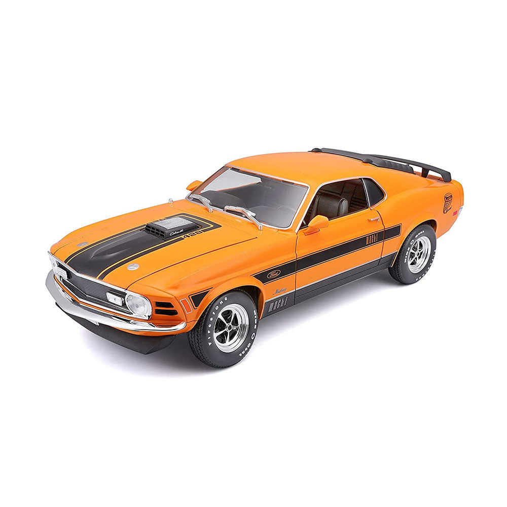 Maisto 1:18 Scale 1970 Ford Mustang Mach 1 Orange Special Edition Diecast Car Model