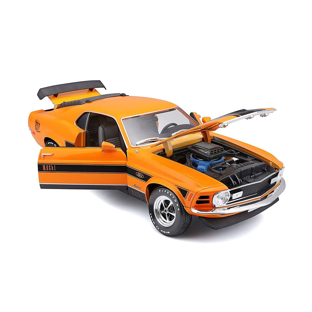 Maisto 1:18 Scale 1970 Ford Mustang Mach 1 Orange Special Edition Diecast Car Model