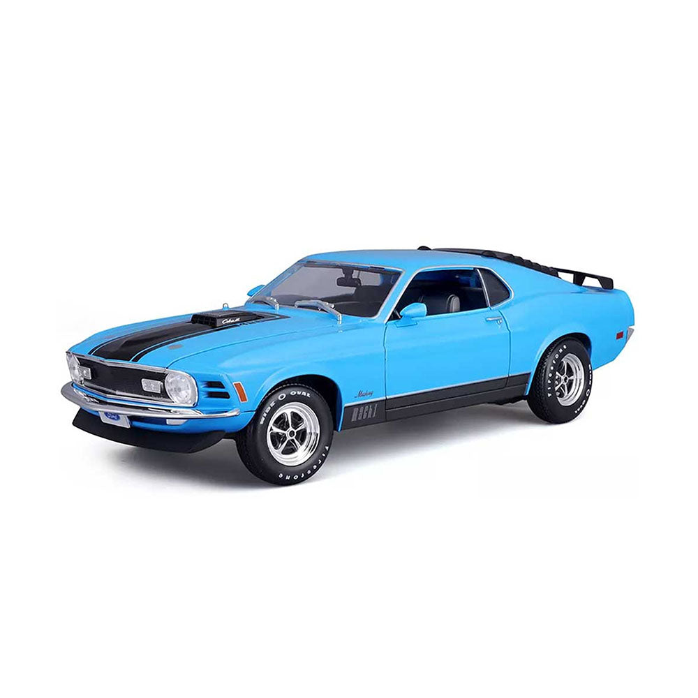 Maisto 1:18 Scale 1970 Ford Mustang Mach 1 Blue Diecast Model Car Toy Replicas