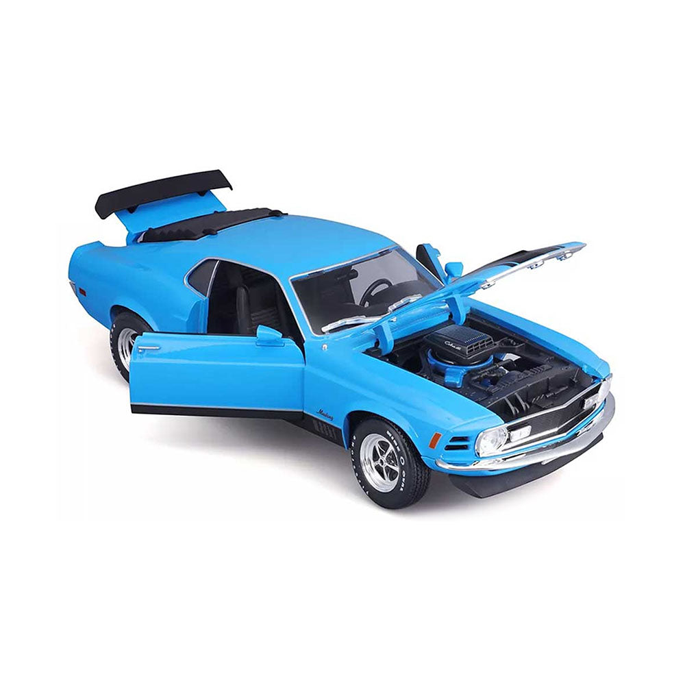Maisto 1:18 Scale 1970 Ford Mustang Mach 1 Blue Diecast Model Car Toy Replicas