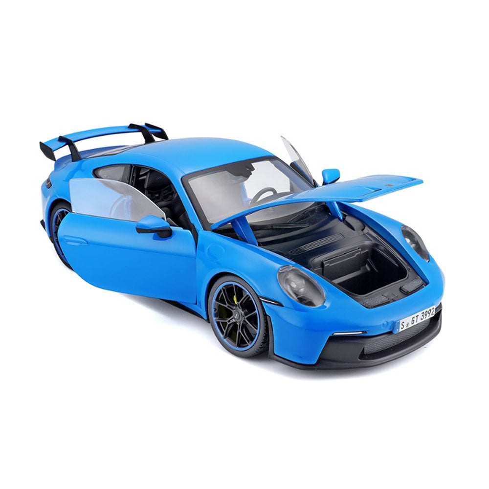 Maisto 1:18 Scale 2022 Porsche 911 GT-3 Blue Diecast Car Kids Toy Model Replicas