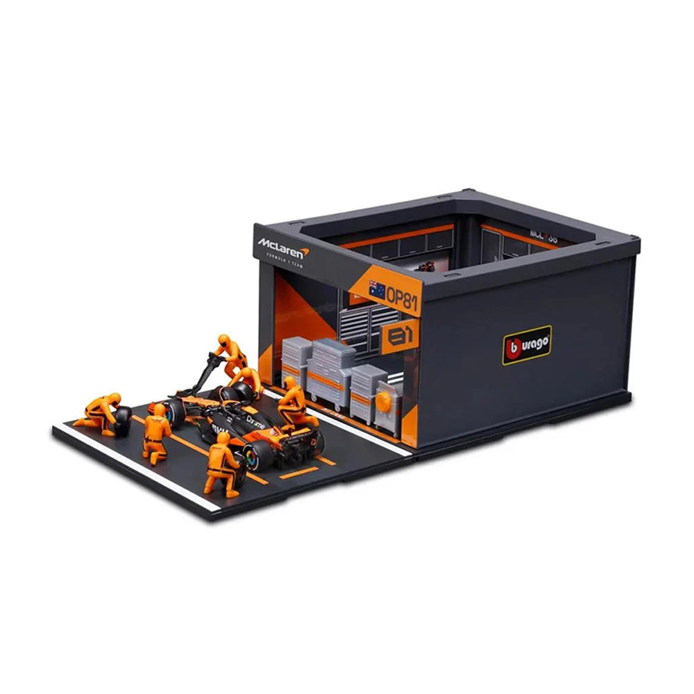 Bburago 1:43 McLaren Pit Pass Competition F1 Play Set Piastri #81 2024 Race Car