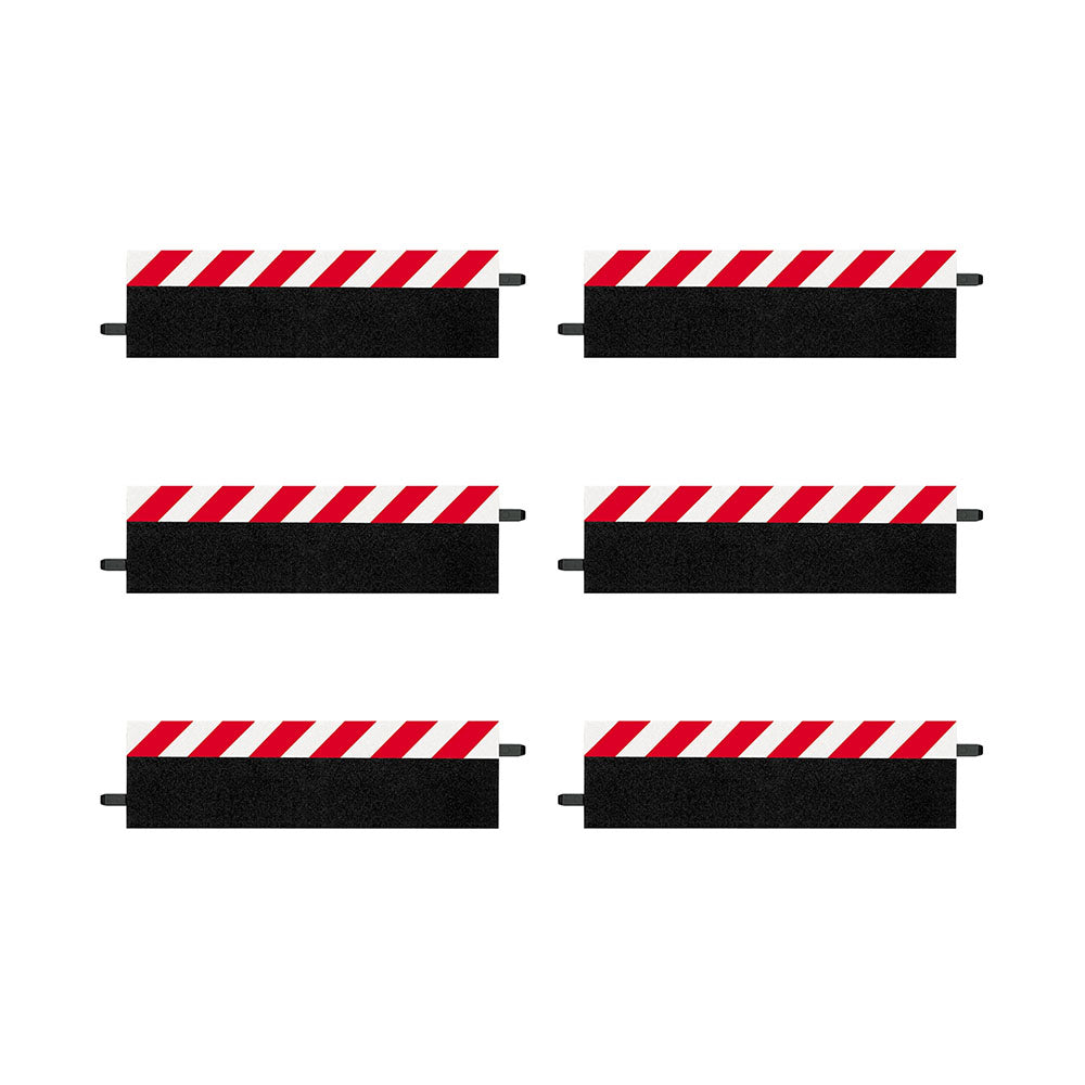Carrera 6 Pieces Outside Shoulder For Straight 1:24 Scale Slot Car Track 20560