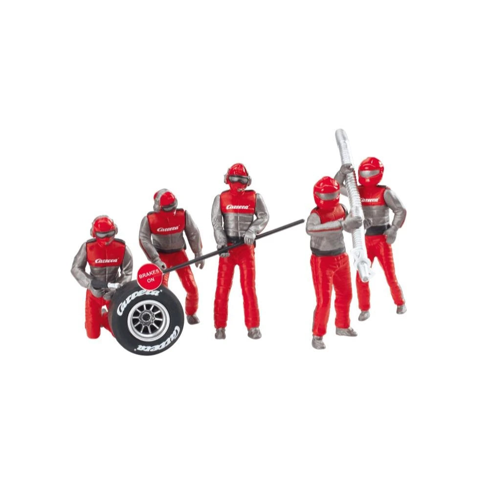Carrera Evo Digital 132 Pit Mechanics 5 Piece Set Red Model Toy For Kids 8y+