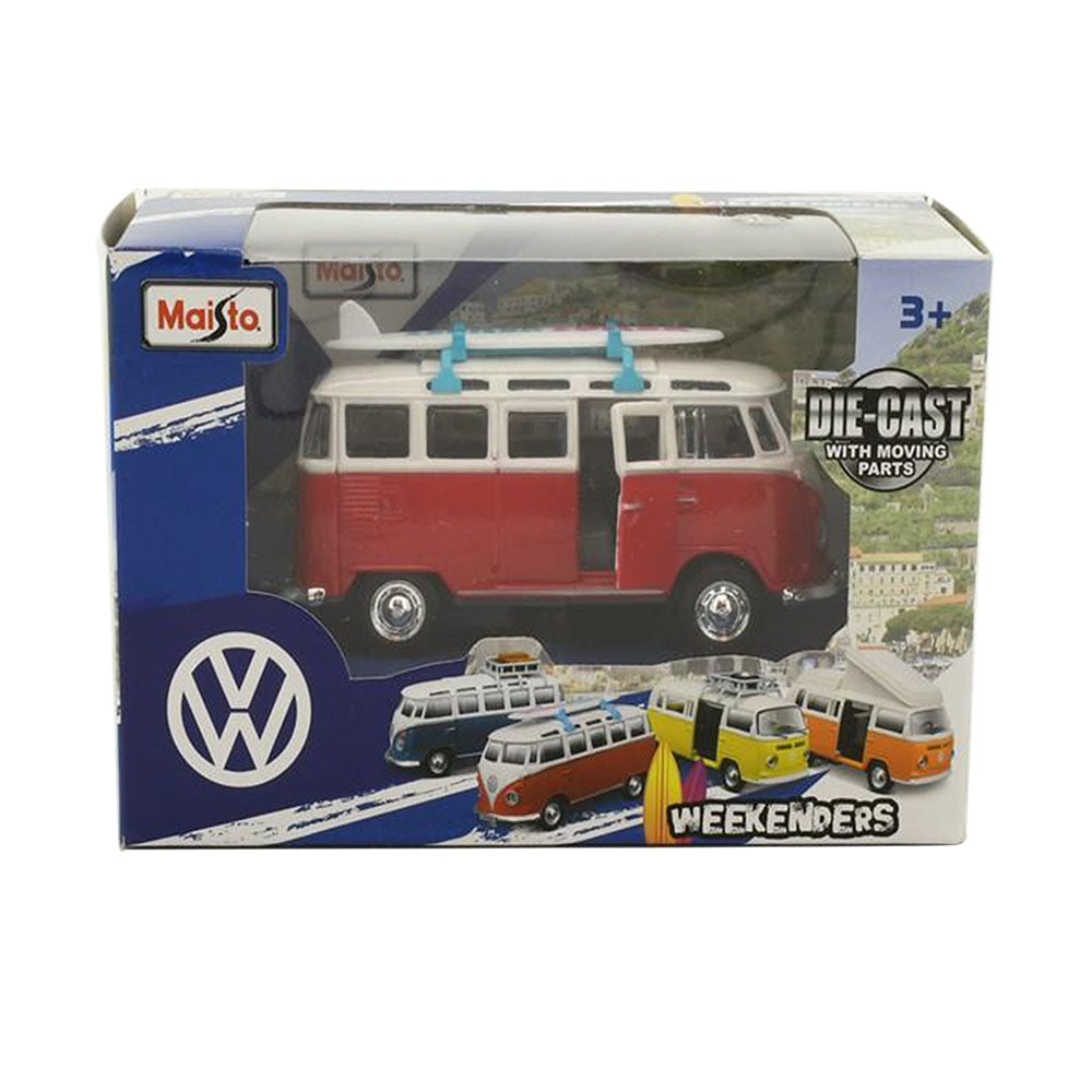 Maisto Fresh Metal 4.5" Volkswagen Van Samba With Surfing Board Diecast Model