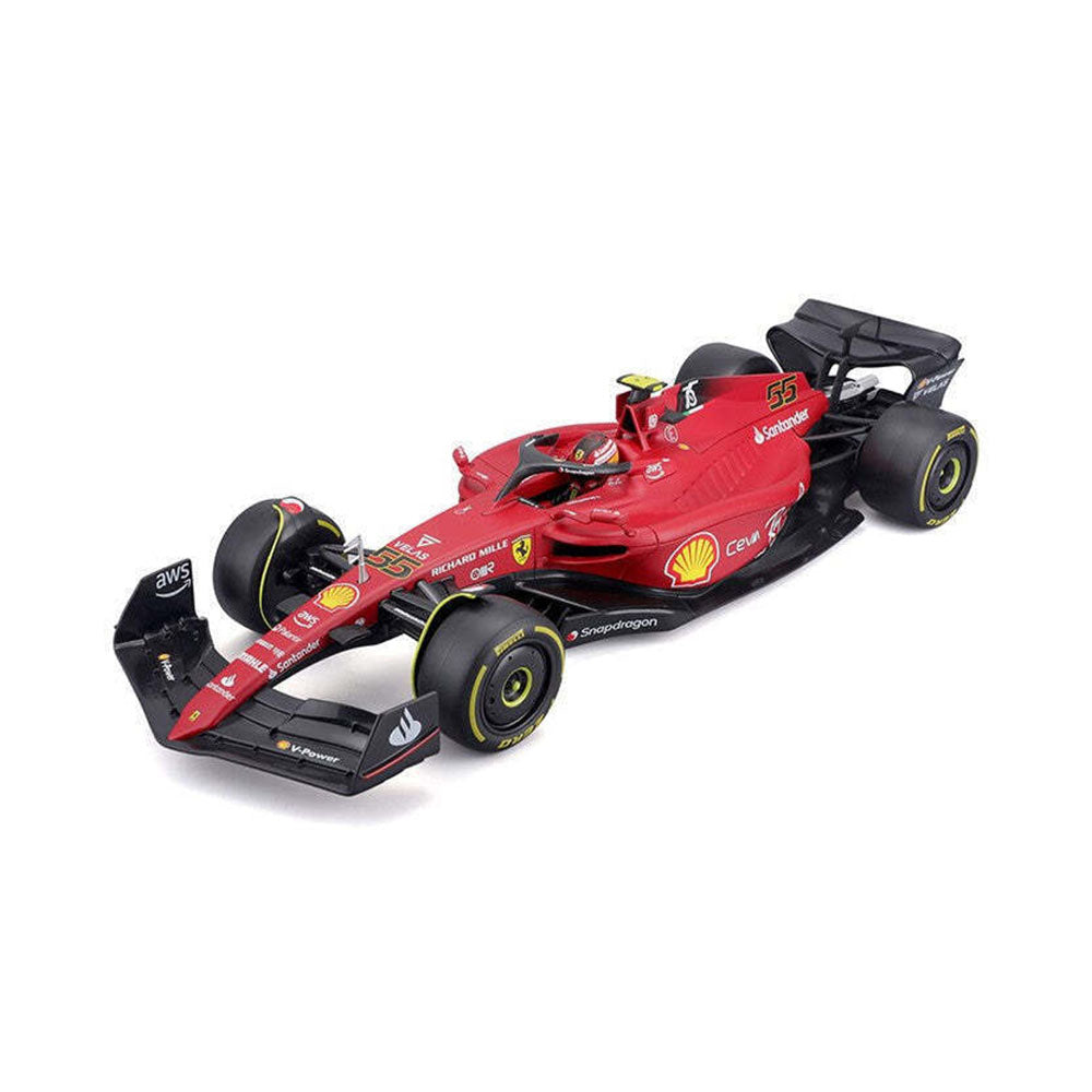Bburago 1:18 Scale Ferrari Racing 2022 F1 75 Sainz #55 Red Diecast Toy Model