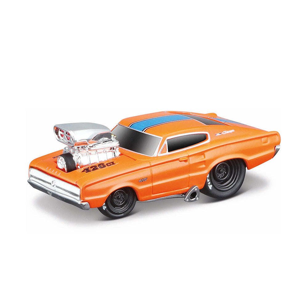 Maisto 1:64 Scale Muscle Machines 1966 Dodge Charger #03 Orange Diecast Model Car