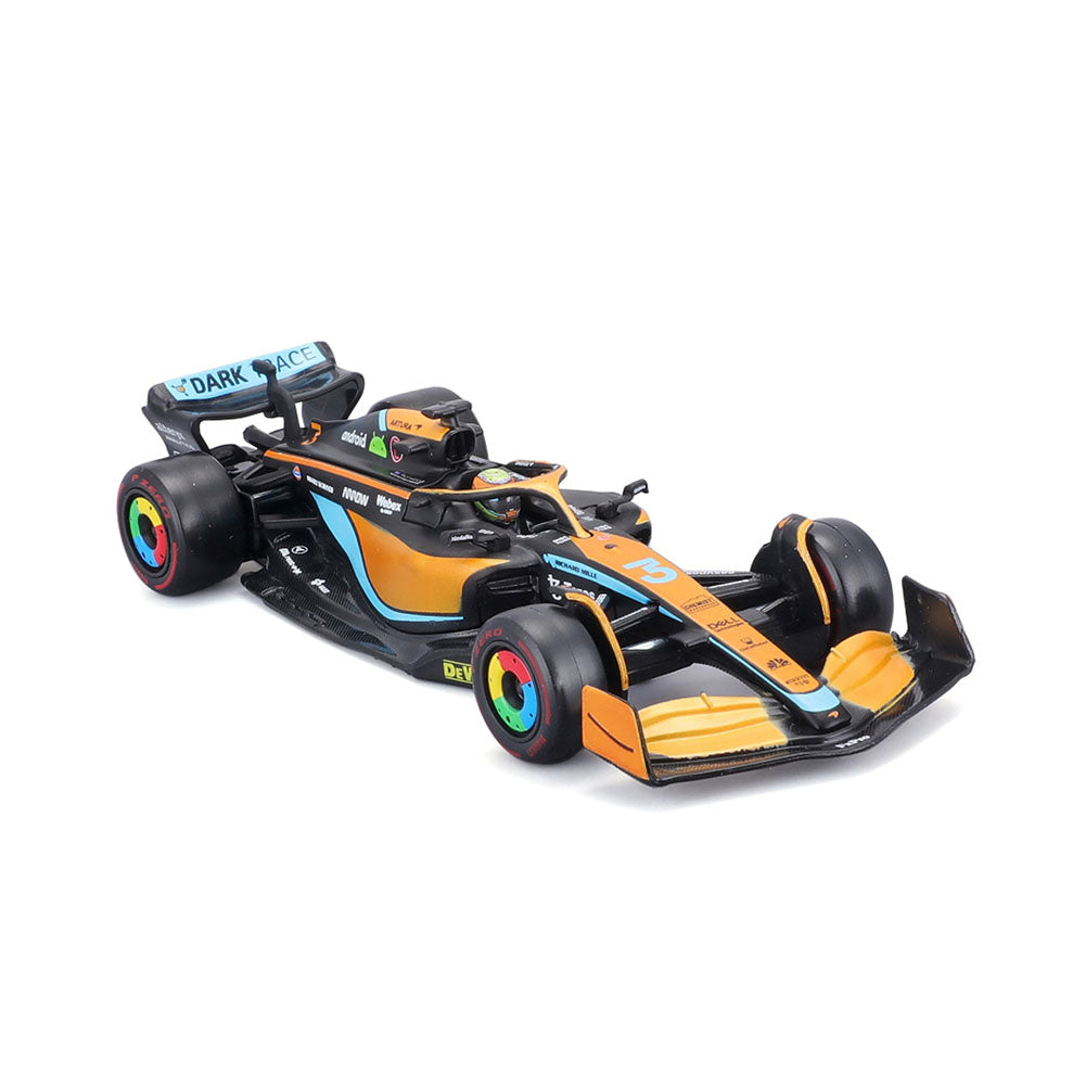 Bburago 1:43 Scale Race 2022 F-1 McLaren MCL 36 #3 Ricciardo With Driver & Acrylic Box