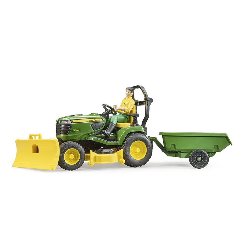 Bruder 1:16 Scale Agriculture John Deere Lawn Tractor With Trailer & Gardener Model