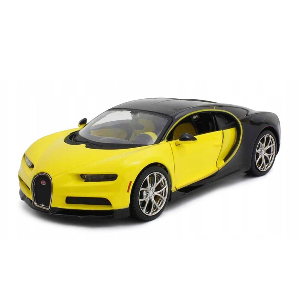 Maisto 1:24 Scale Design Exotics 2017 Bugatti Chiron Yellow Black Diecast Car