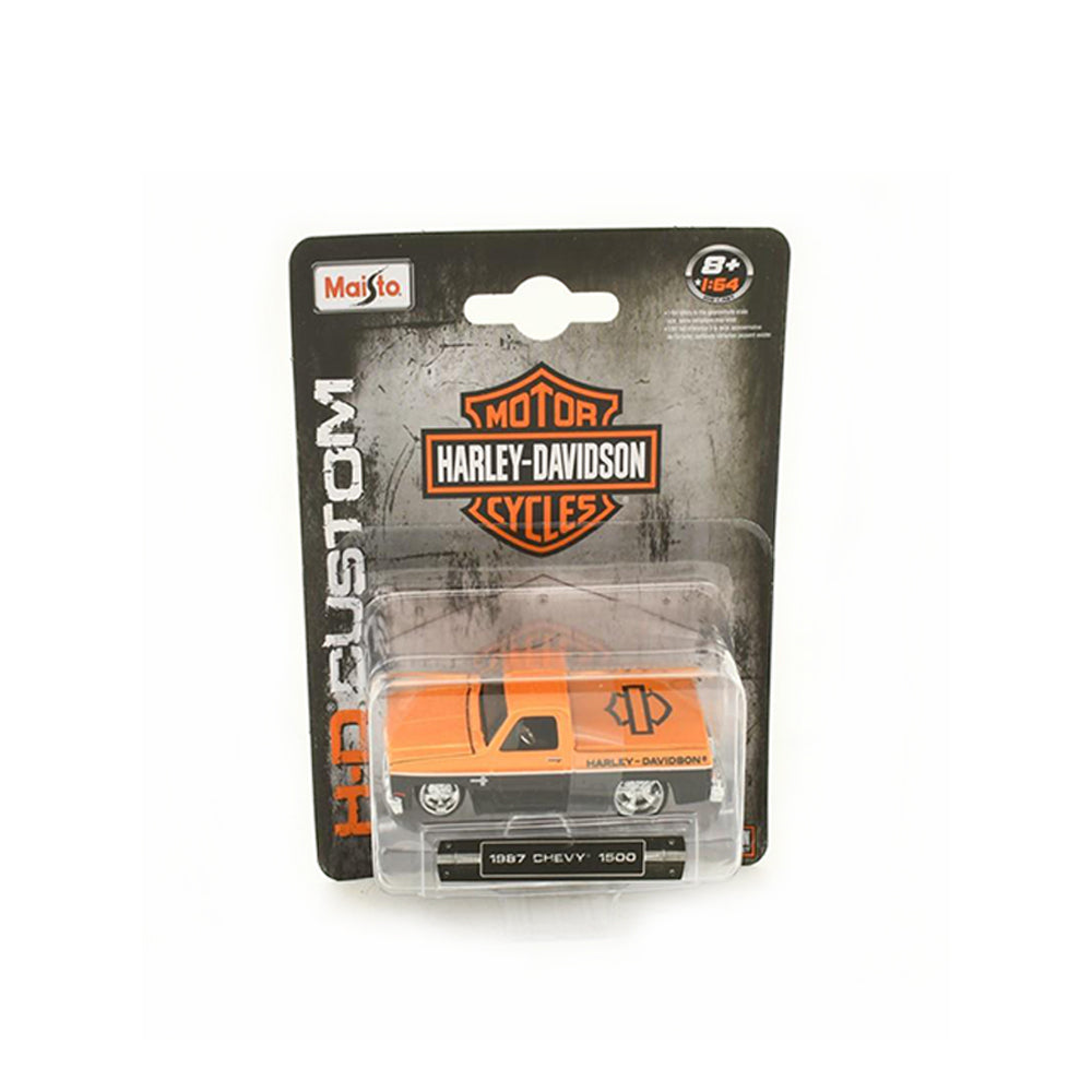 Maisto 1:64 Scale 1987 Chevrolet 1500 Orange Black Diecast Car Toy Model