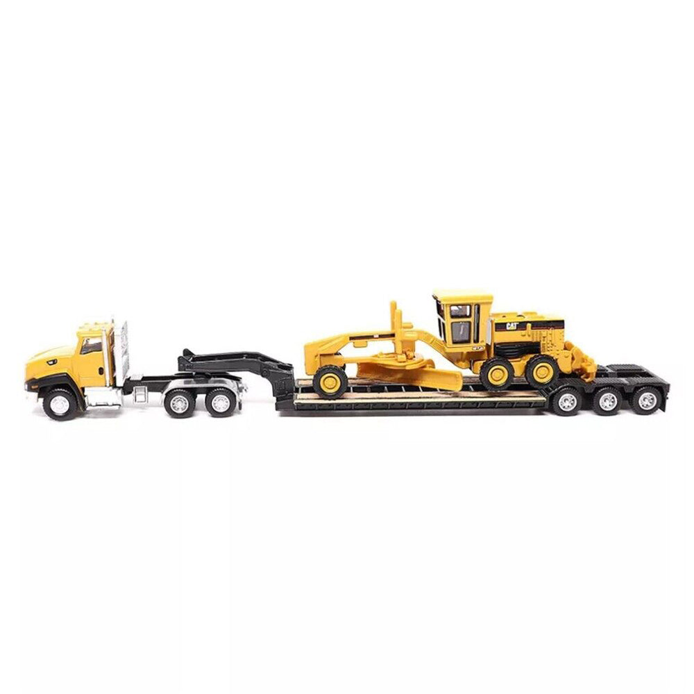 Diecast Masters 1:87 Scale CAT CT660 Cab Tractor & Lowboy With Grader Toy Model