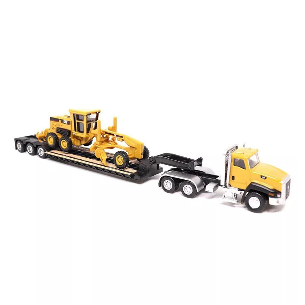 Diecast Masters 1:87 Scale CAT CT660 Cab Tractor & Lowboy With Grader Toy Model