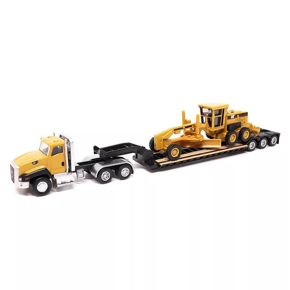 Diecast Masters 1:87 Scale CAT CT660 Cab Tractor & Lowboy With Grader Toy Model