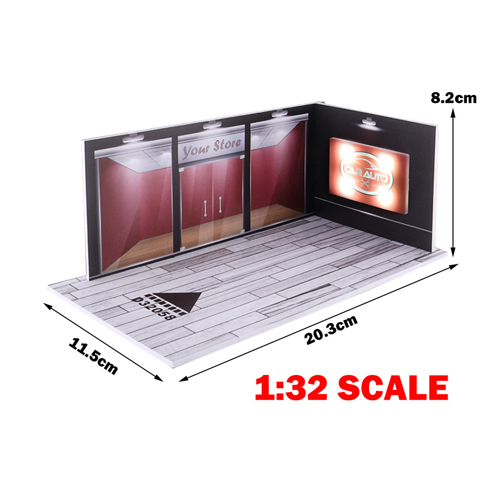 Diorama 1:32 Scale Car Garage Model Parking Lot Background Display LED Lighting Model