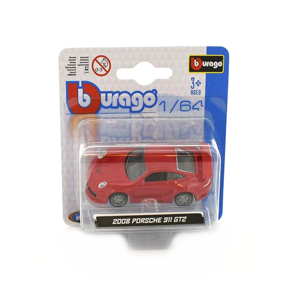 Bburago 1:64 Scale Porsche 911 GT2 2008 Red Diecast Car Model Toy Collectible