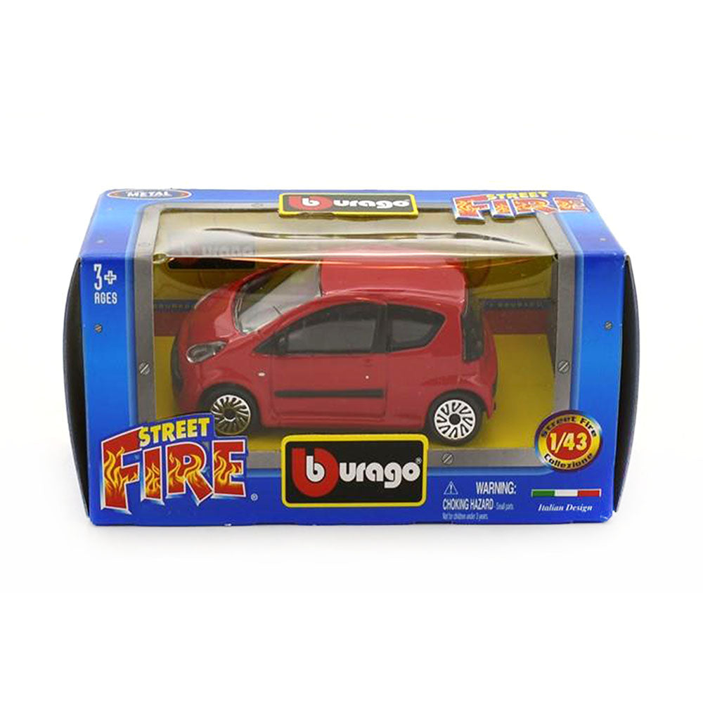 Bburago 1:43 Scale Street Fire Citroen C1 Red Diecast Car Model Toy Replicas
