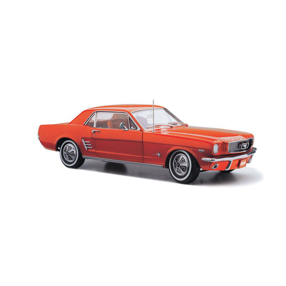 Classic Carlectables 1:18 Scale Ford 1966 Pony Mustang Signal Flare Red Toy Car