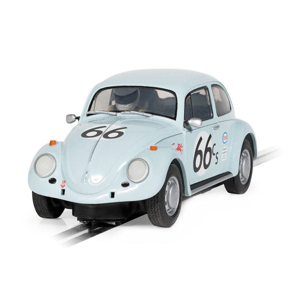 Scalextric 1:32 Scale Volkswagen Beetle Blue #66 Slot Car With Lights