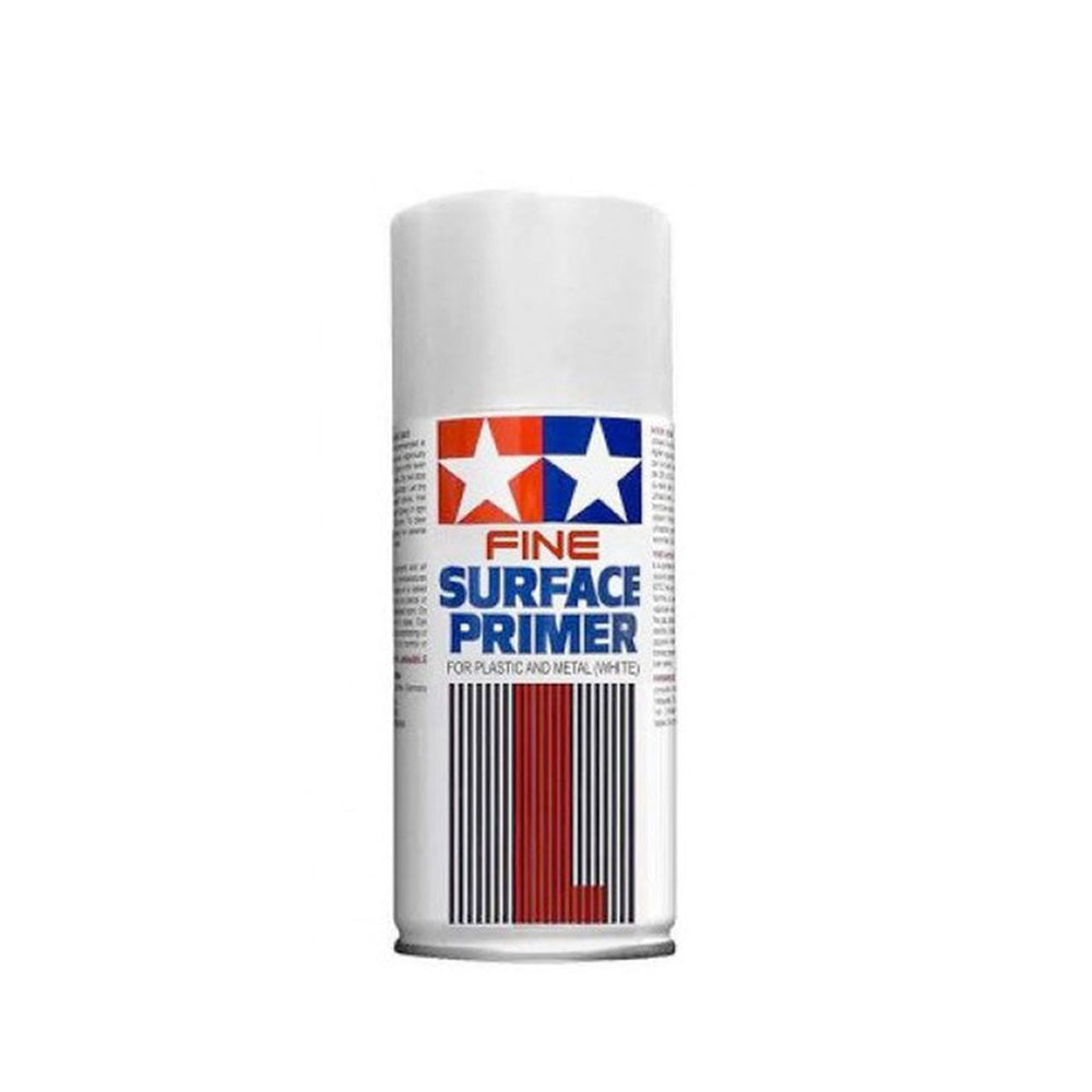 Tamiya Fine Surface Primer White L Spray Can 180ML For Plastic & Metal