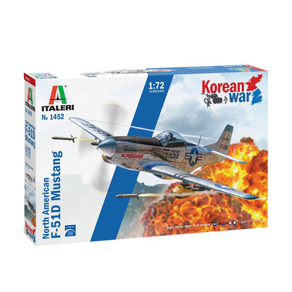 Italeri 1:72 Scale North American F-51D Mustang Korean War Aircraft Model Kit
