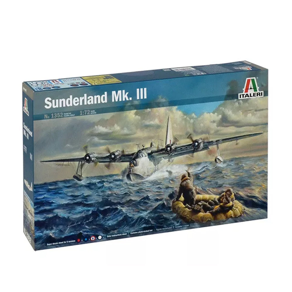 Italeri 1:72 Scale Sunderland Mk.III Bomber Model Kit With Australian Decals