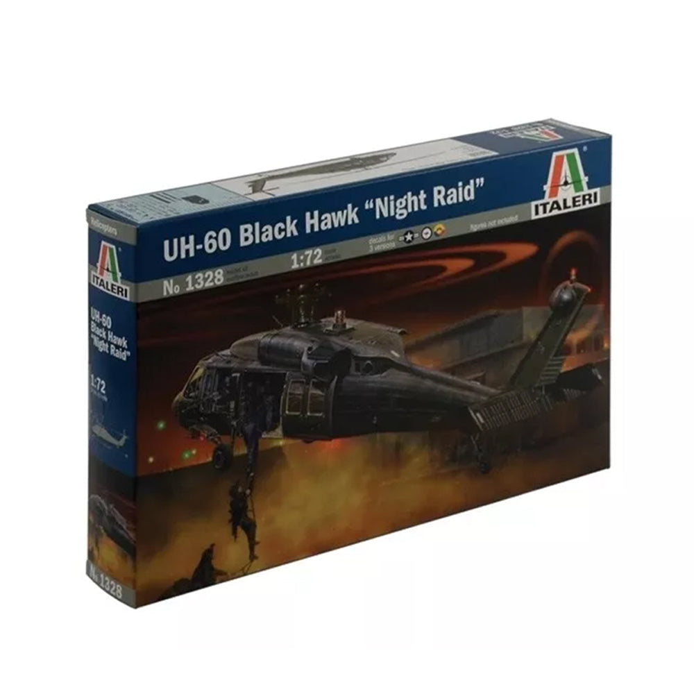 Italeri 1:72 Scale UH-60/Mh-60 Black Hawk Night Raid Helicopter Model Kit