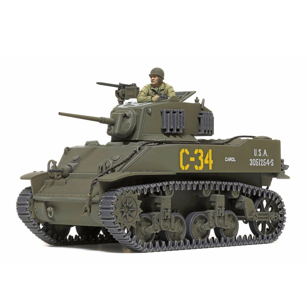 Tamiya 1:48 Scale U.S. Light Tank M5A1 Stuart Plastic Model Assembly Kit