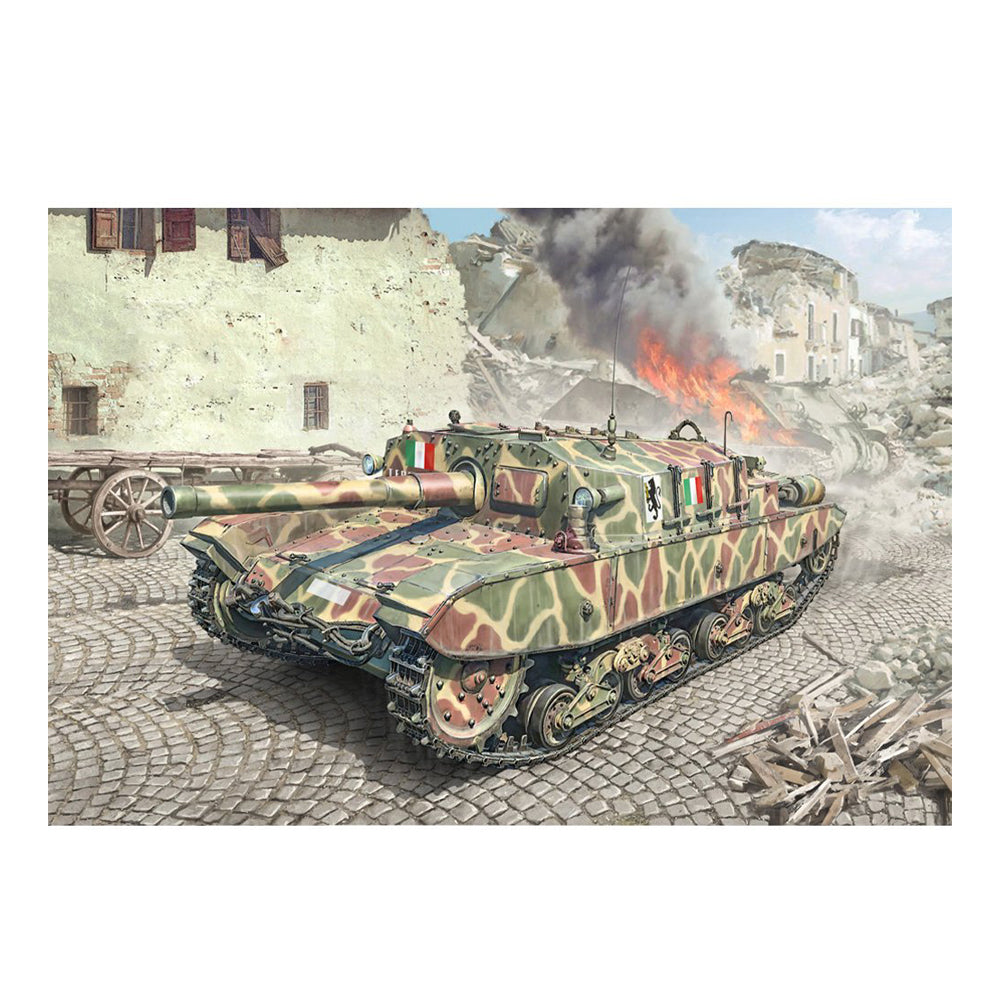 Italeri 1:35 Scale Semovente M43 Da 105/25 Bassotto Tank Plastic Model Kit