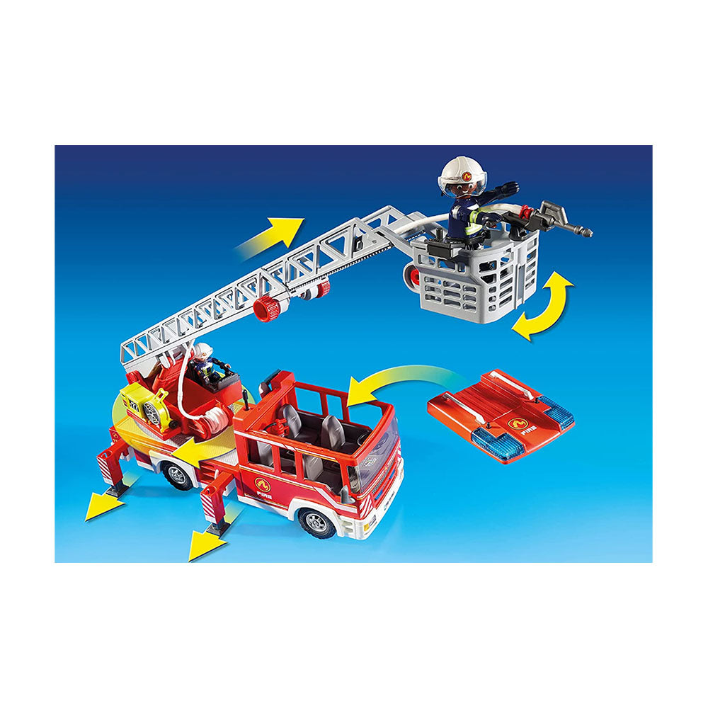 Playmobil City Action Fire Engine With Ladder Light & Sound Toy Model Gift