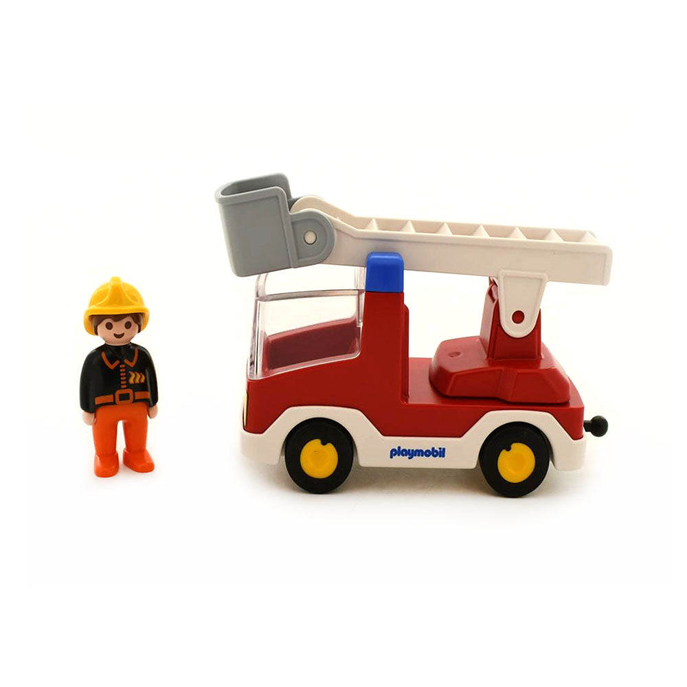 Playmobil 1.2.3 Ladder Unit Fire Truck With Fireman Figure Model Toy PMB6967