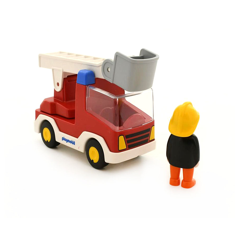 Playmobil 1.2.3 Ladder Unit Fire Truck With Fireman Figure Model Toy PMB6967