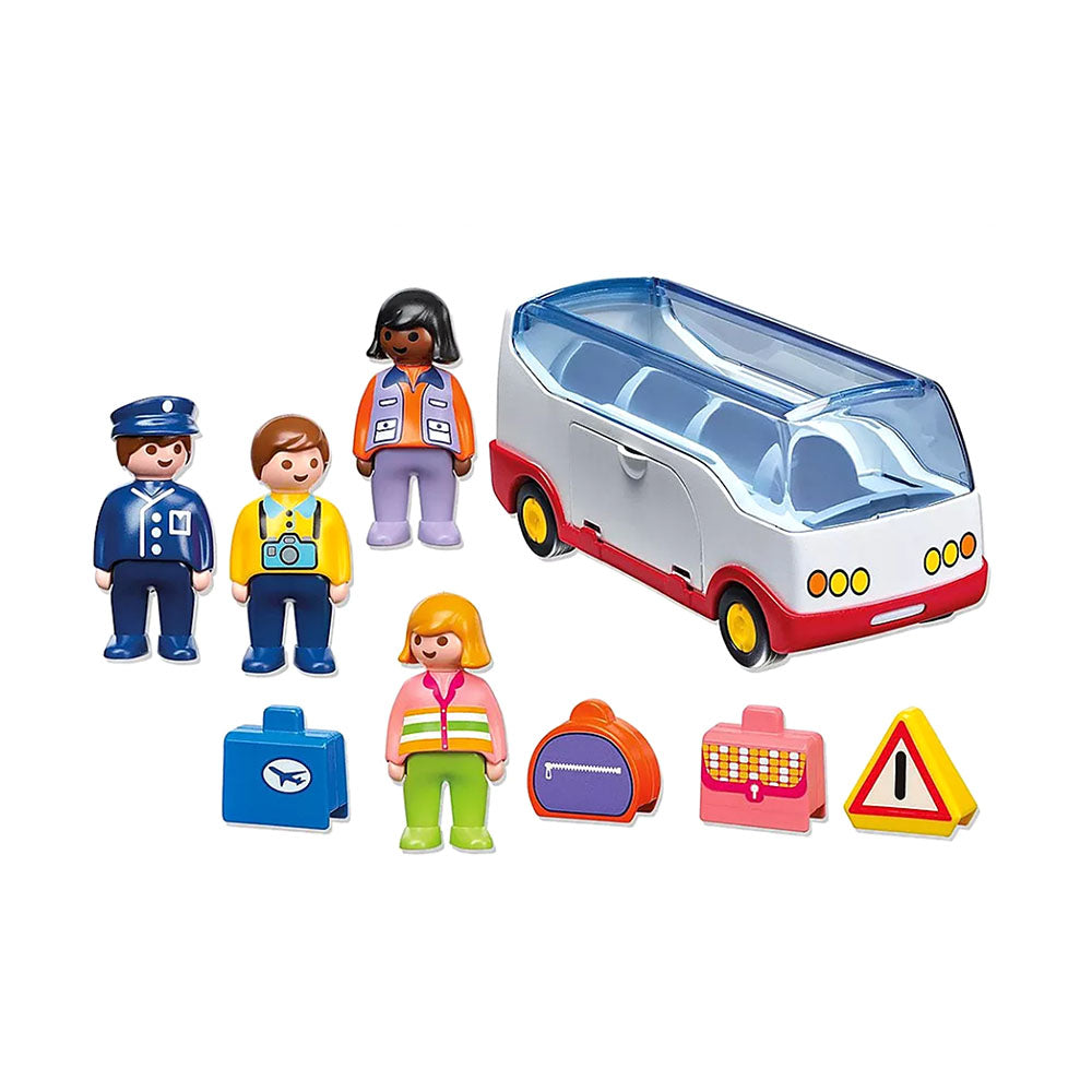 Playmobil 1.2.3 Airport Shuttle Bus With Four Figures Toy Model PMB6773