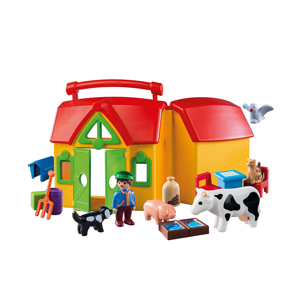 Playmobil 1.2.3 My Take Along Farm With Animals Figures Toy Model PMB6962