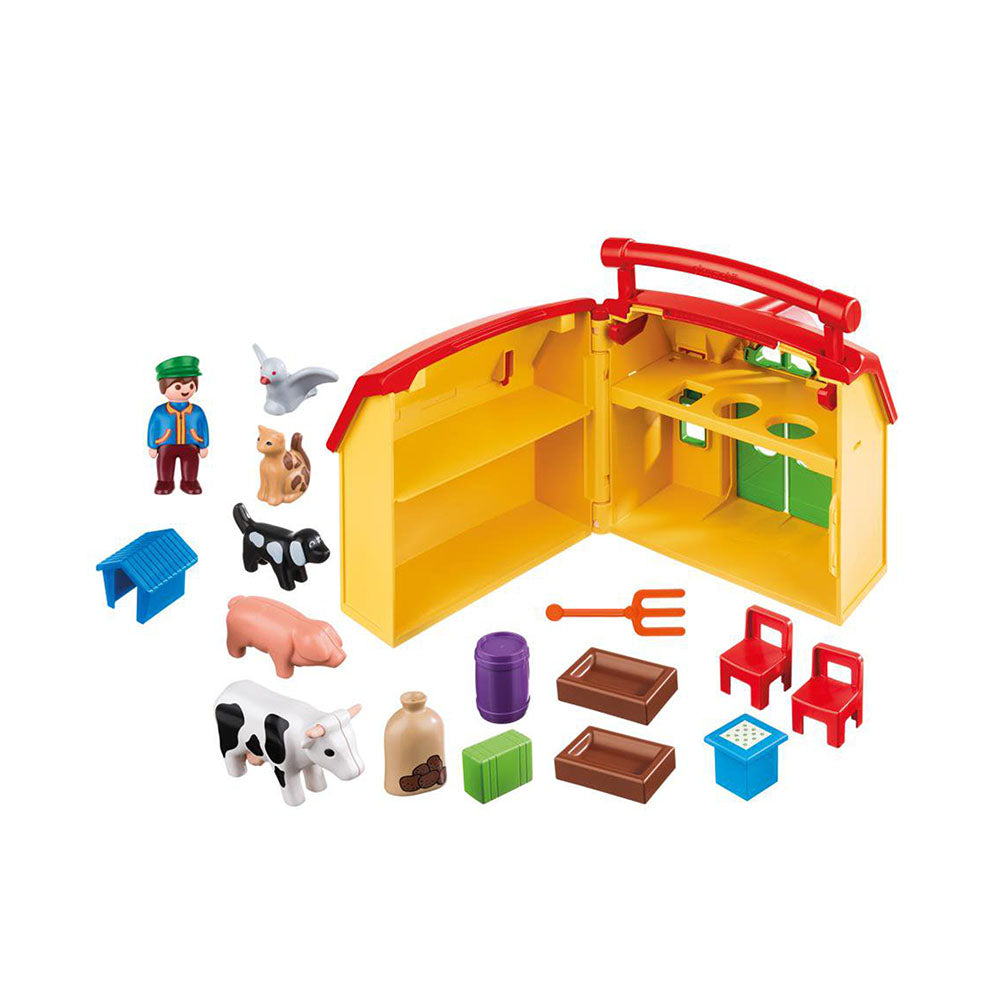 Playmobil 1.2.3 My Take Along Farm With Animals Figures Toy Model PMB6962