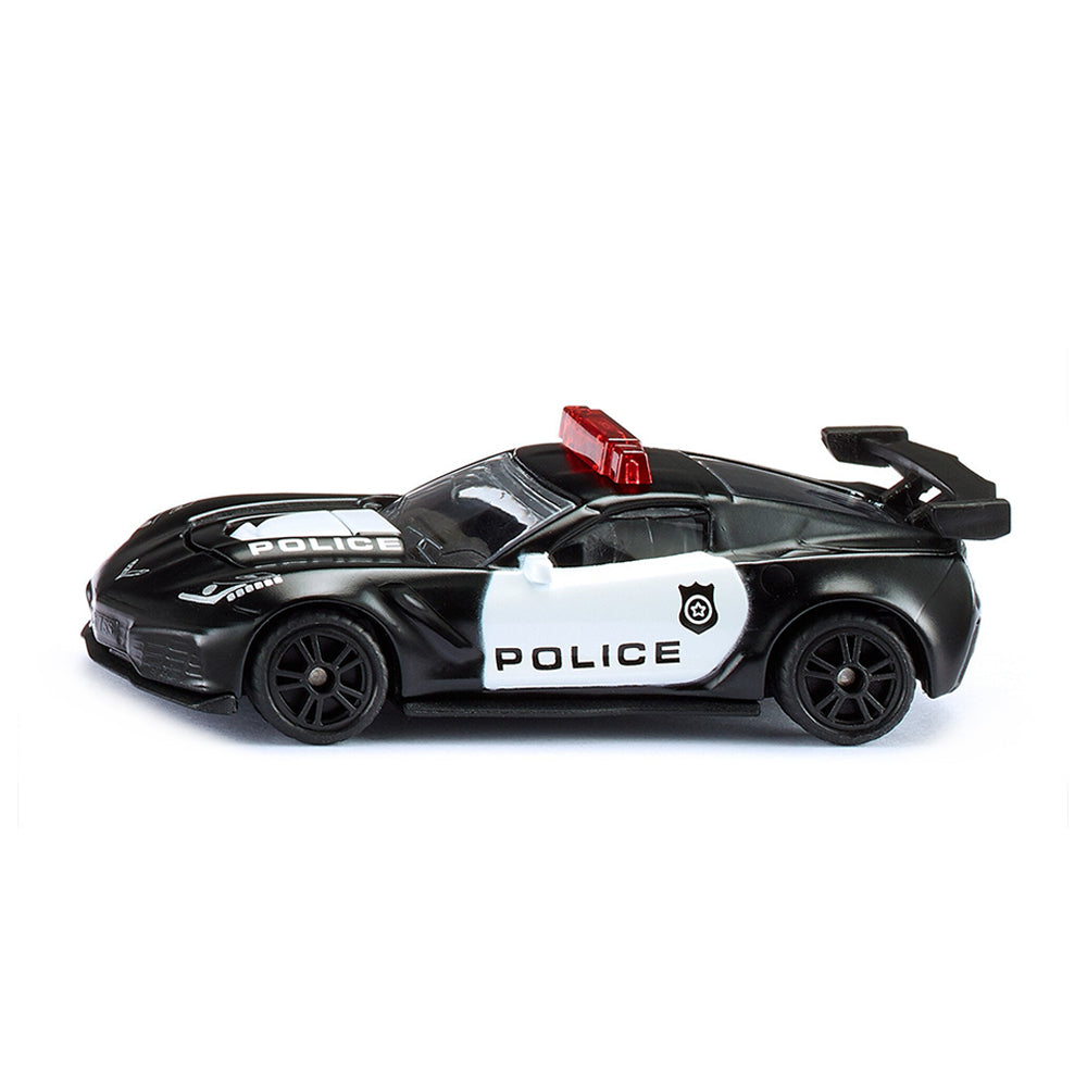 Siku Chevrolet Corvette ZR1 Police Car Black White Diecast Model Toy