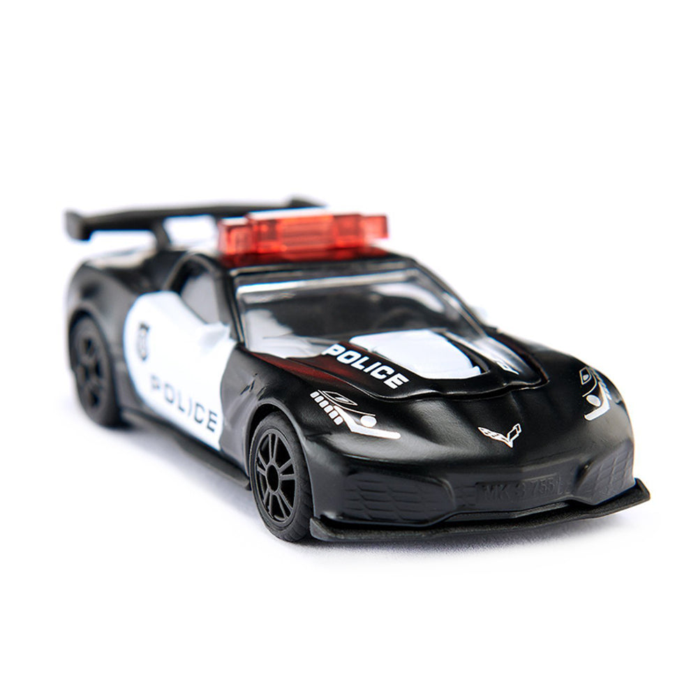 Siku Chevrolet Corvette ZR1 Police Car Black White Diecast Model Toy
