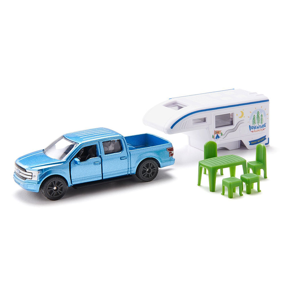 Siku Ford F150 Pick-Up Camper Diecast Model With Outdoor Accessories Toy