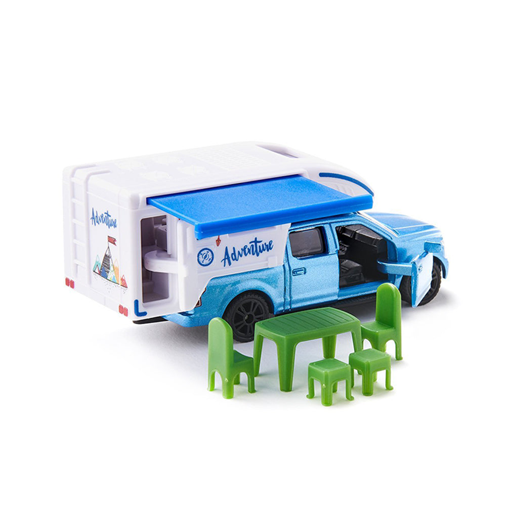 Siku Ford F150 Pick-Up Camper Diecast Model With Outdoor Accessories Toy