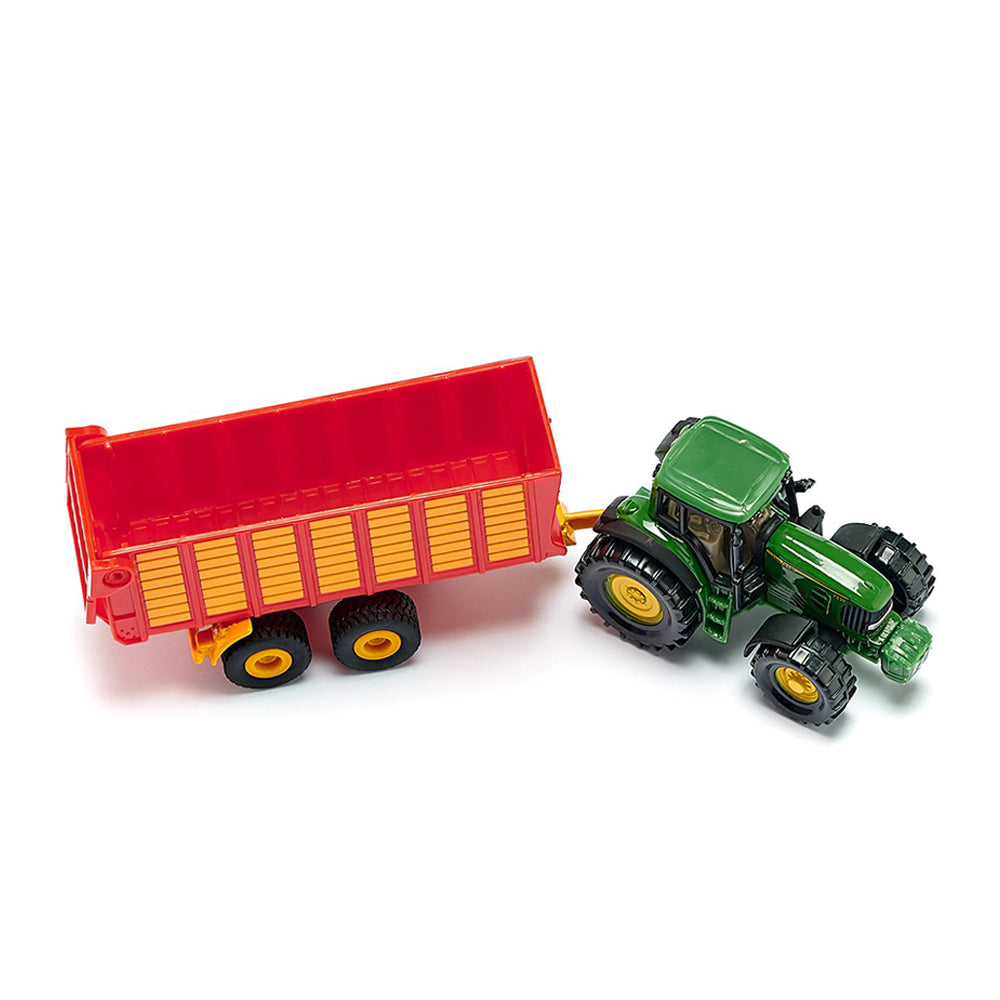 Siku John Deere Tractor With Silage Trailer Diecast Model Toy