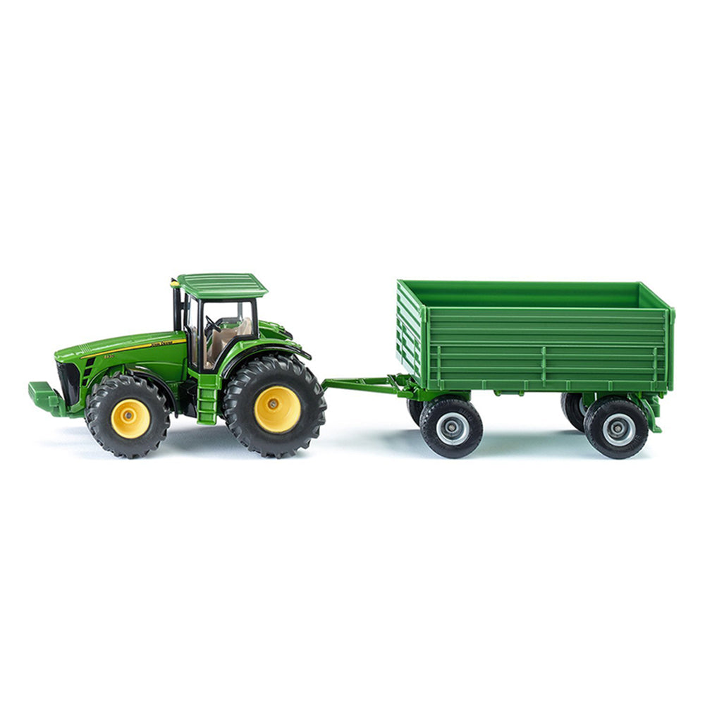 Siku 1:50 Scale John Deere Tractor With Trailer Green Diecast Model Toy