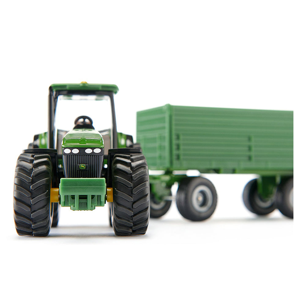 Siku 1:50 Scale John Deere Tractor With Trailer Green Diecast Model Toy